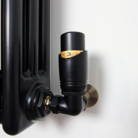 Caldo Thermostatic Angled Anthracite Radiator Valves - Image 2