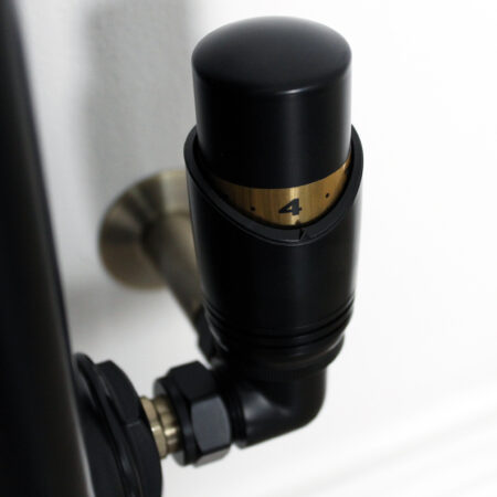 Caldo Thermostatic Angled Black Radiator Valves