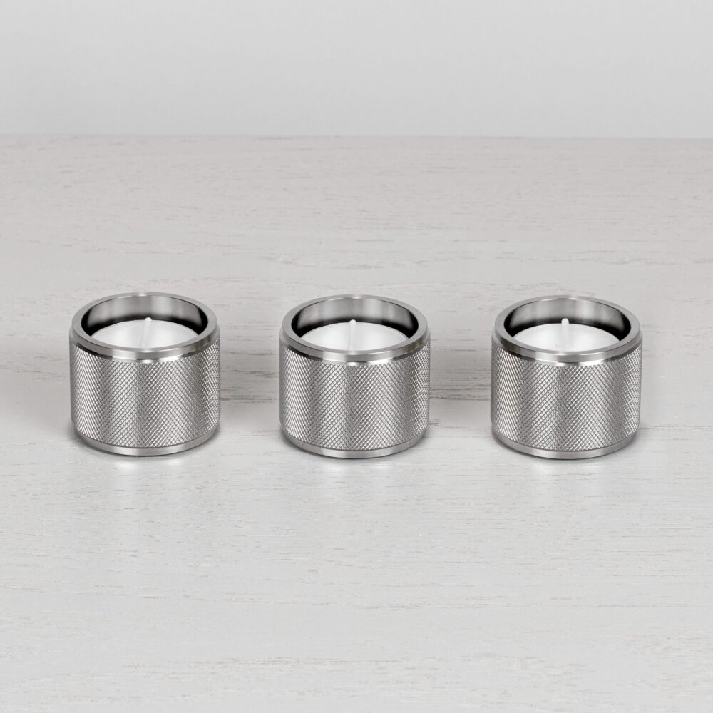 TEALIGHT CANDLE HOLDER / STEEL / SET OF 3 - Image 2