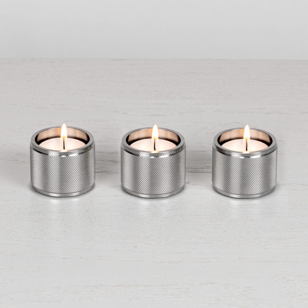 TEALIGHT CANDLE HOLDER / STEEL / SET OF 3 - Image 3
