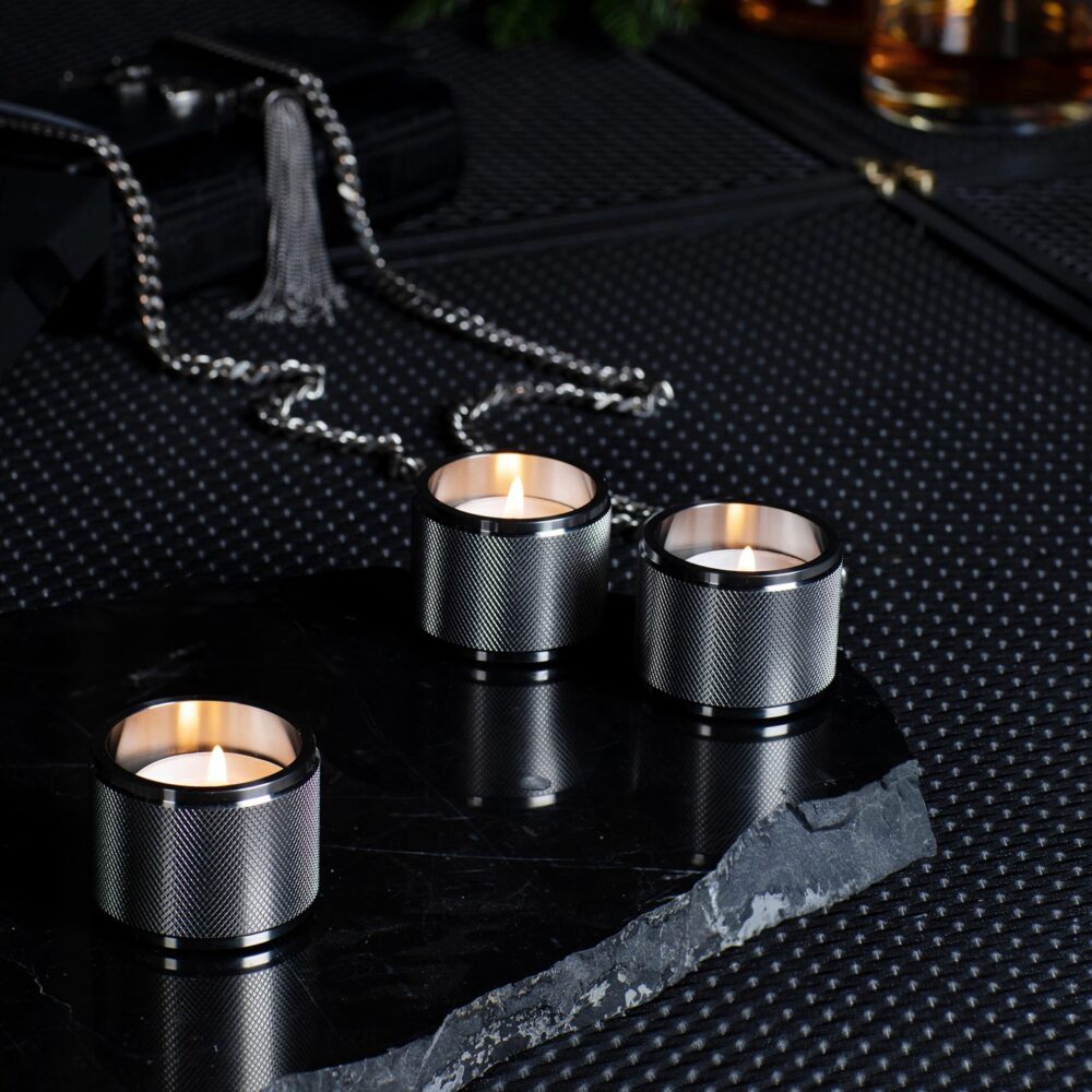 TEALIGHT CANDLE HOLDER / STEEL / SET OF 3 - Image 6