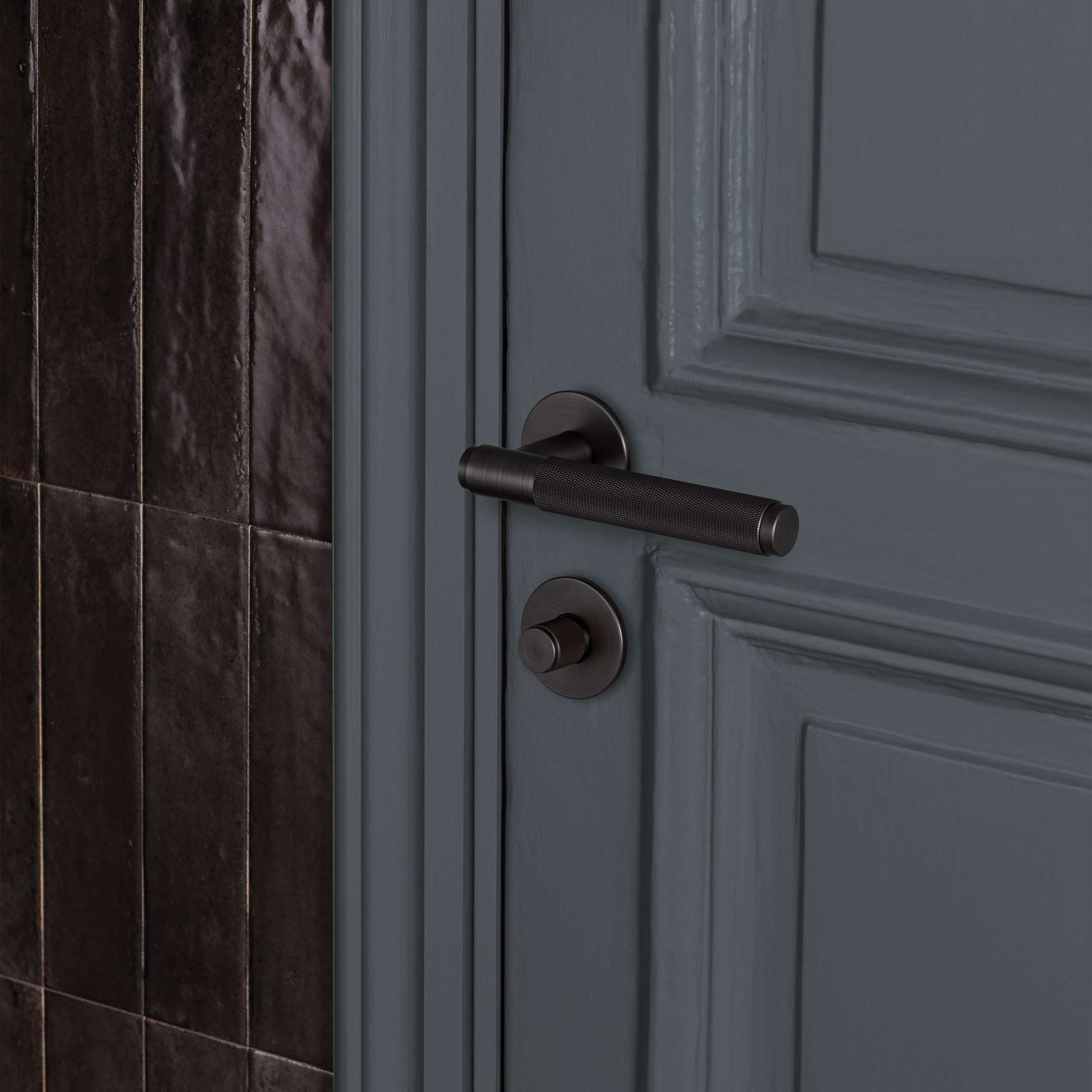 DOOR HANDLE SET / CROSS / SMOKED BRONZE - Image 5