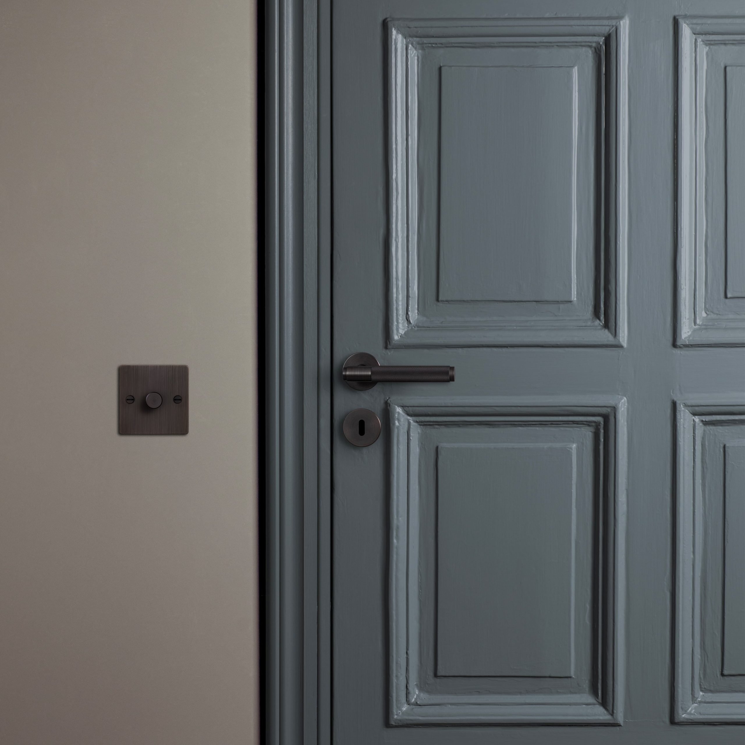 DOOR HANDLE SET / CROSS / SMOKED BRONZE - Image 6